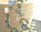 Out Of My Head Wire Wrapped Gemstone Gold Filled Hoops