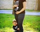 SALE Maternity Halloween Costume Iron On Pregnant Skeleton