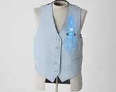 reversible squid vest - mens vintage vest - large