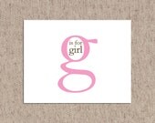 g is for girl Notecards - Set of 12 Pink Baby Shower Thank You Notes