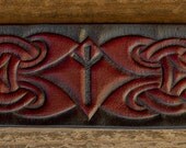 Viking Leather wristband Algiz