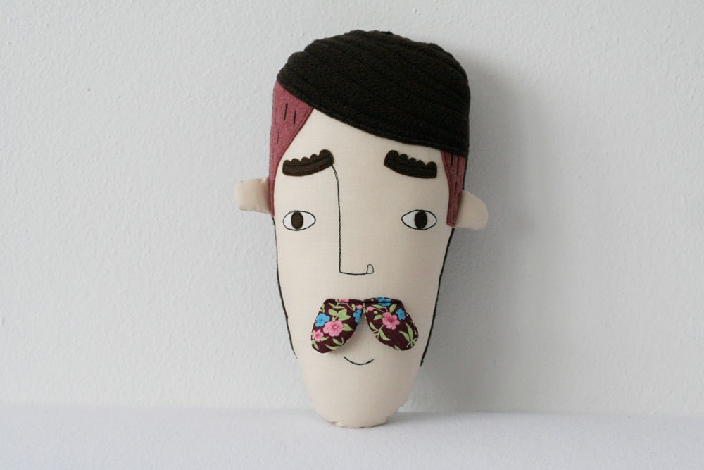 pillow face - flowered mustaches
