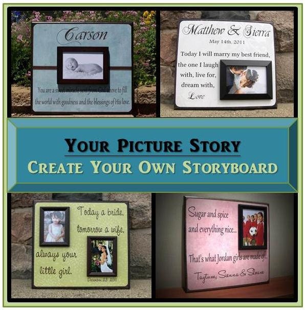 Create Your Own Storyboard Picture Frame, wedding, housewarming, memorial, anniversary, graduation, birth
