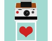 Polaroid poster print - Instant  Love SX-70- Large 50 x 70 cm photography eames SX70 Mid century modern love