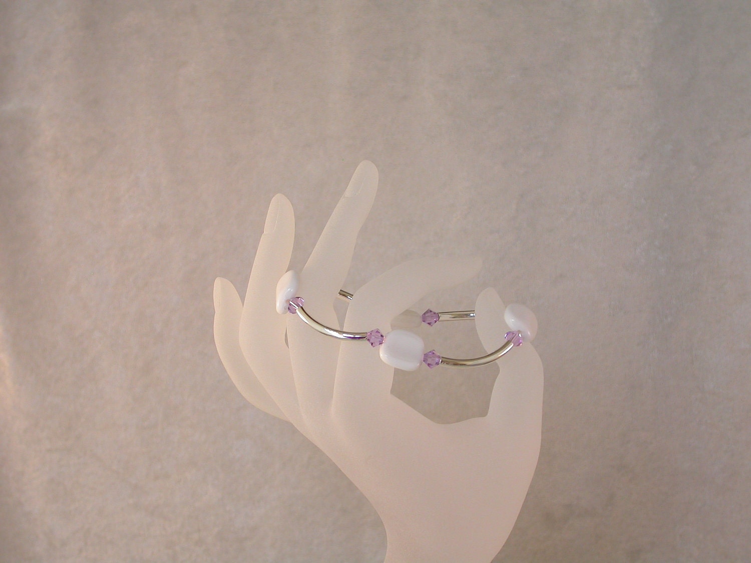 Silver and Violet Swarovski Bracelet