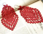 Veronica Venise Lace Earrings in Paprika by TinaEvaRenee