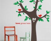 Tree Wall Decal Tree of Love - Vinyl Text Wall Words Stickers Art Wall Decals