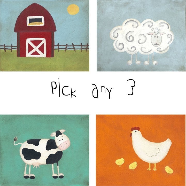 Farm Set - Set of 3 8x10 PRINTS - Create your own set