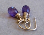 Amethyst Silver Earrings, Sterling Silver Wire, February Birthstone, February Birthday