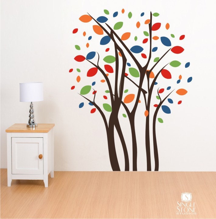 Tree Wall Decal Spring Tree - Vinyl Wall Stickers (Free Shipping)
