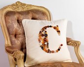 CUSTOM MADE Monogram Letter C Pillow Cushion Cover in VINTAGE buttons