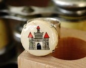 Silver Adjustable Ring - Castle Wine Cork Jewelry Upcycled by Uncorked