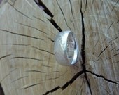 Hand Forged Hammered Sterling Silver Comfort-fit Band 7mm with slight dome Size 10 or larger