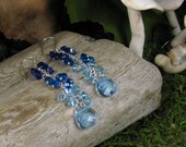 Crystal Dangle Earrings:  "Favorite Old Blue Jeans"