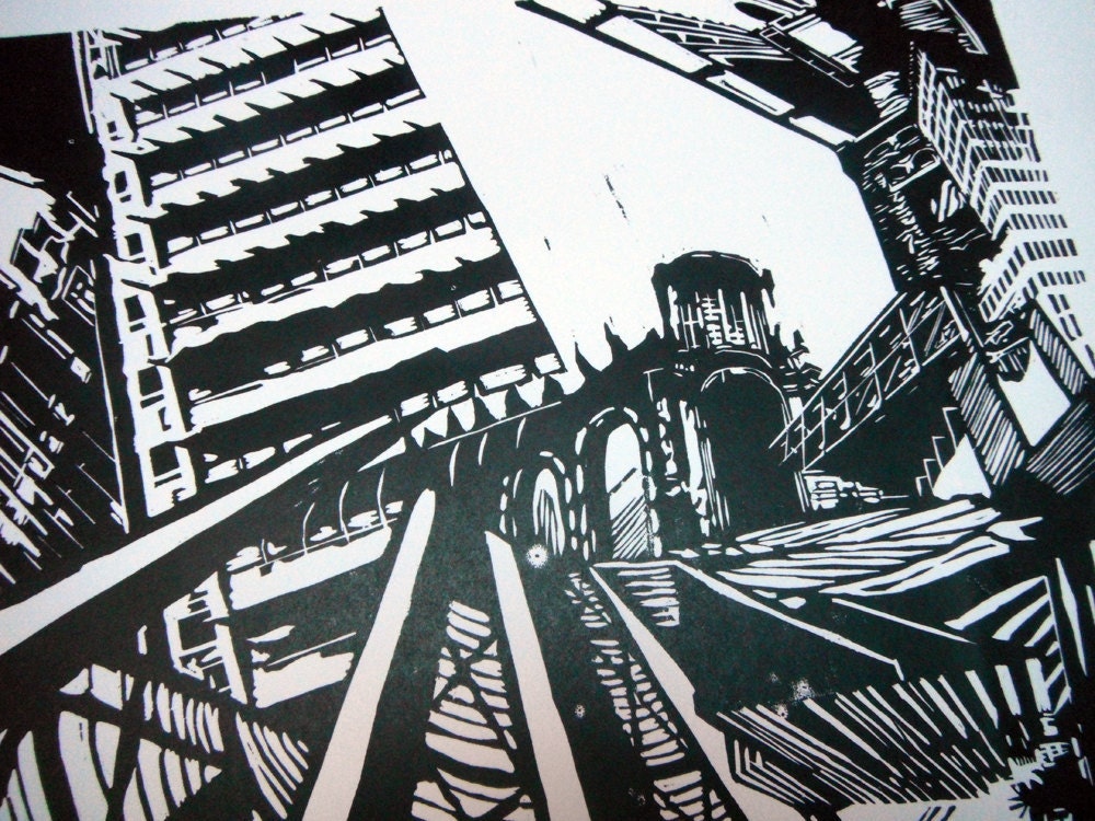 Woodblock Print "The Echoes That Remain"