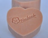 Rose Clay Soap, Heart Shape, Cold Process, Facial/Body Soap,Mild Exfolient,Normal to Dry Skin