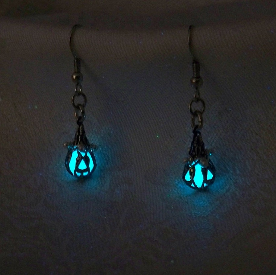 Mermaid's Magic - Ocean Blue Earrings - Glow in the Dark - Set of Two Dangle Style Earrings