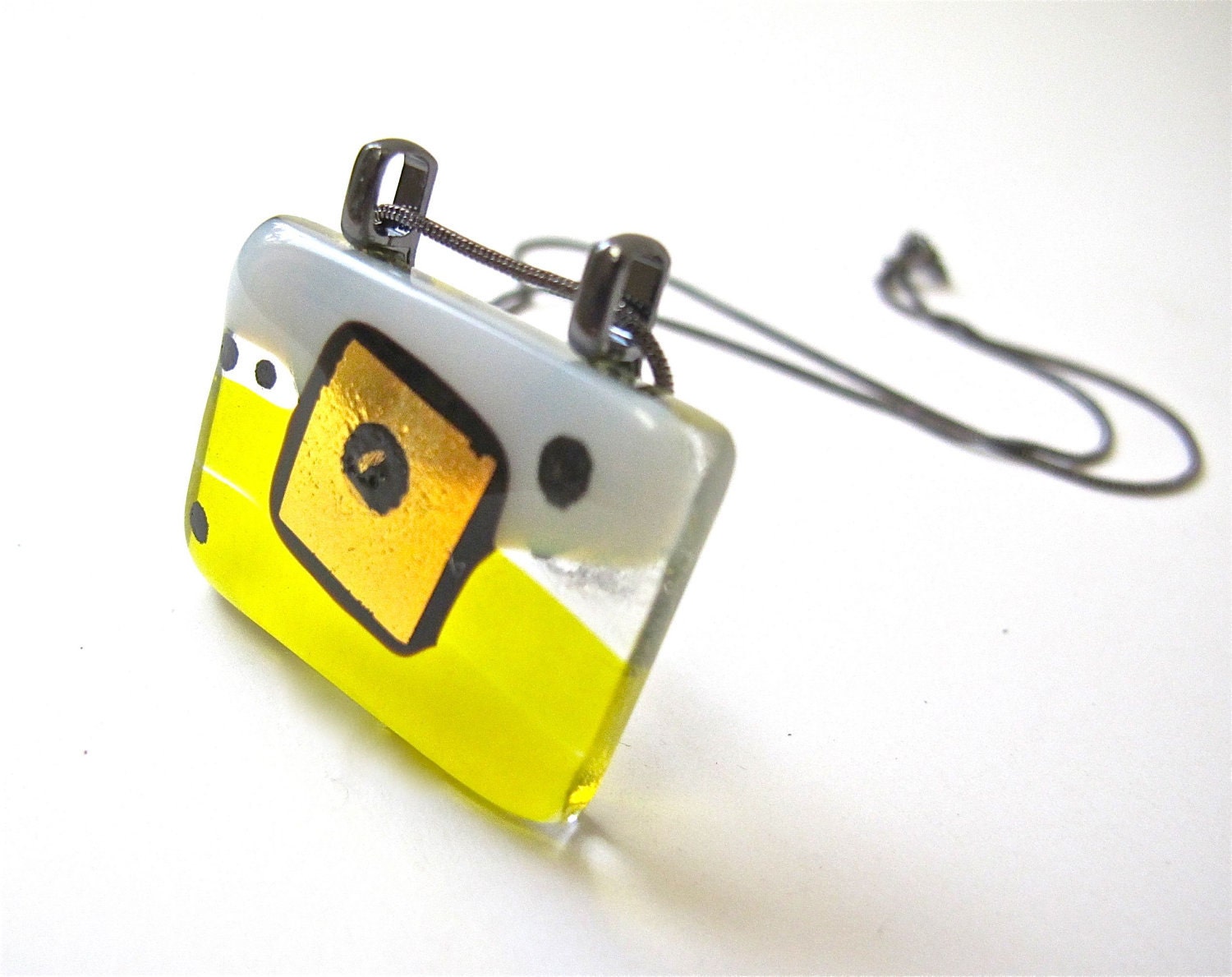 Modern Fused Glass Necklace
