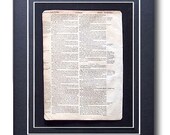 400 Year Old Geneva Bible page, double matted and ready to frame
