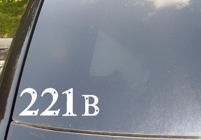 Sherlock Holmes 221B Address Car Decal