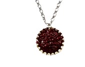 Cherry Pie Bottlecap Necklace. Glossy Red Holiday Pendant by Everyday Bohemian.