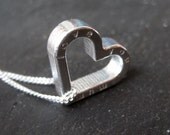 Solid Silver Heart Pendant Customized with your Inscription