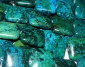Chrysocolla Puffed Square Beads 20mm-  4 pcs
