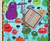 Happy Veggies Pair of Cloth Lunch Napkins