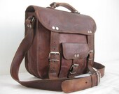 Pure Genuine 11 inches/Inch Handmade Soft Leather Mens Unisex Ipad/Messenger/Satchel Shoulder Handbags/Bags Pouch/Case For him or her
