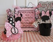 1st Birthday Party Package - Minnie Mouse with polka dot bow Il_170x135