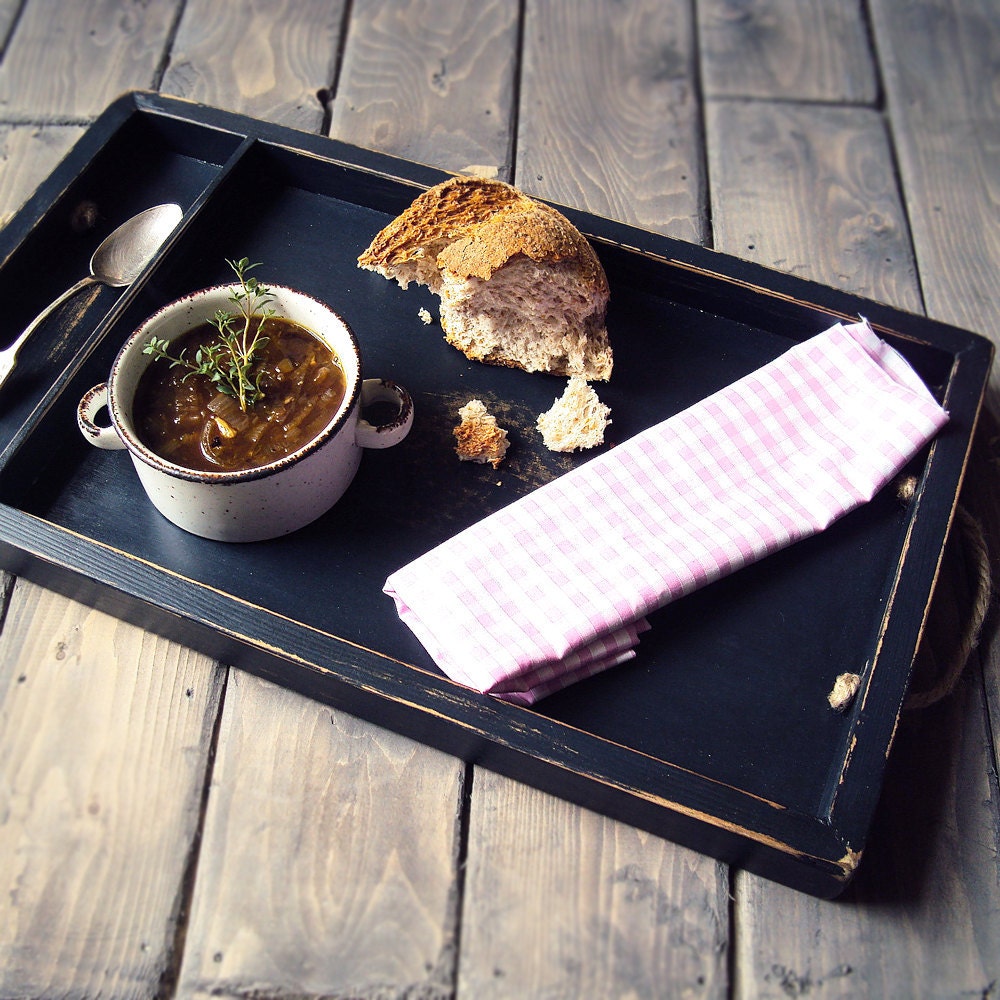 Serving Tray With Vintage Style Finish . Any Colour Made To Order