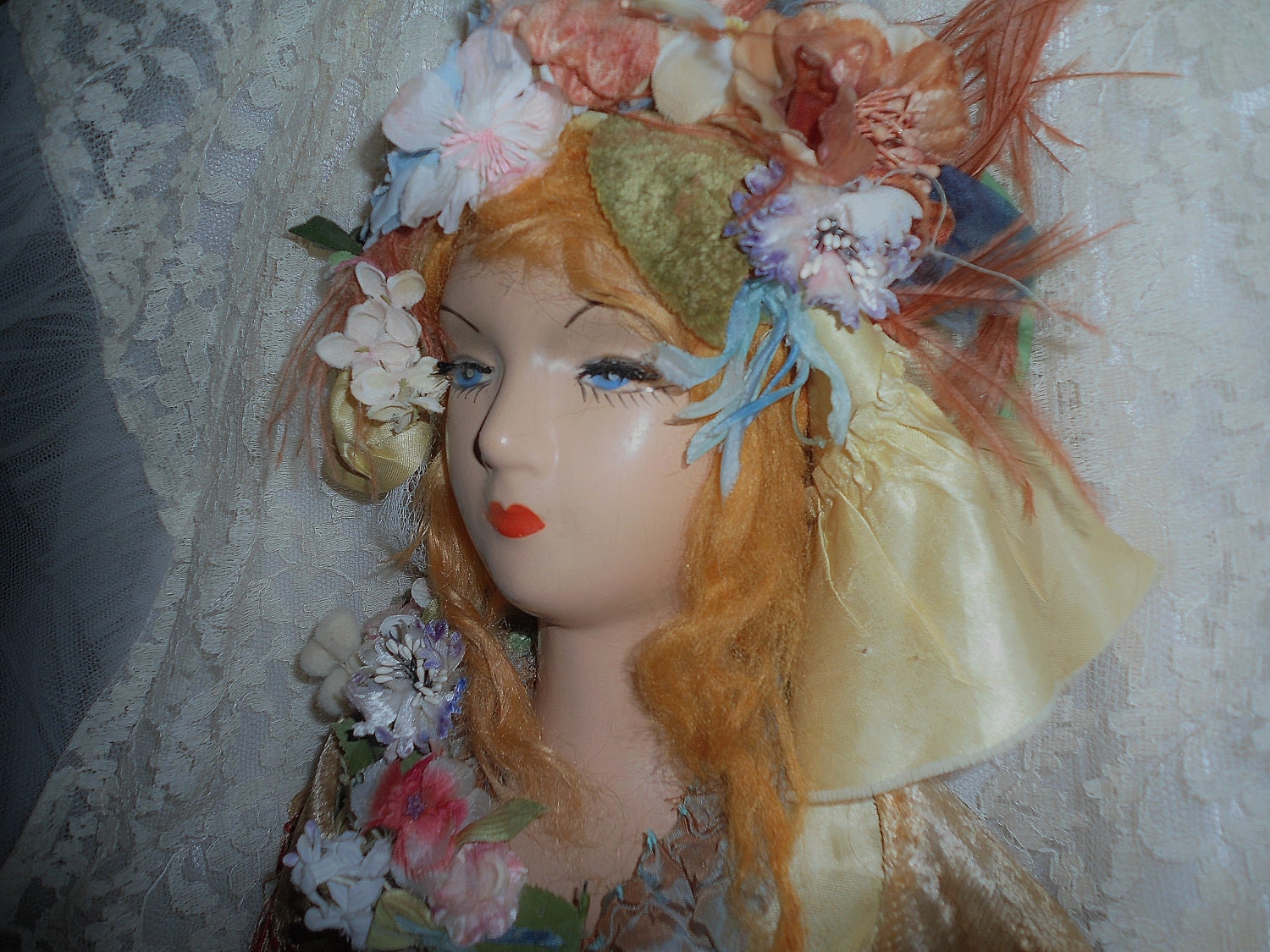 SALE Antique Boudoir Doll 1930s 40s