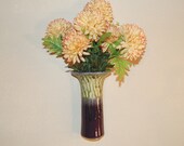 Wall Pocket Flower  Medium Vase Pottery Porcelain Wheel thrown Eggplant Purple Fern by Mark Hudak
