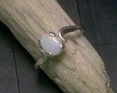 Genuine White Opal Ring Sterling Silver