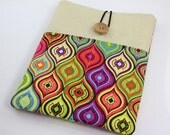 iPad Case, iPad Sleeve, iPad Cover, PADDED, with pockets for iPhone - Colorful Teardrop Patterns