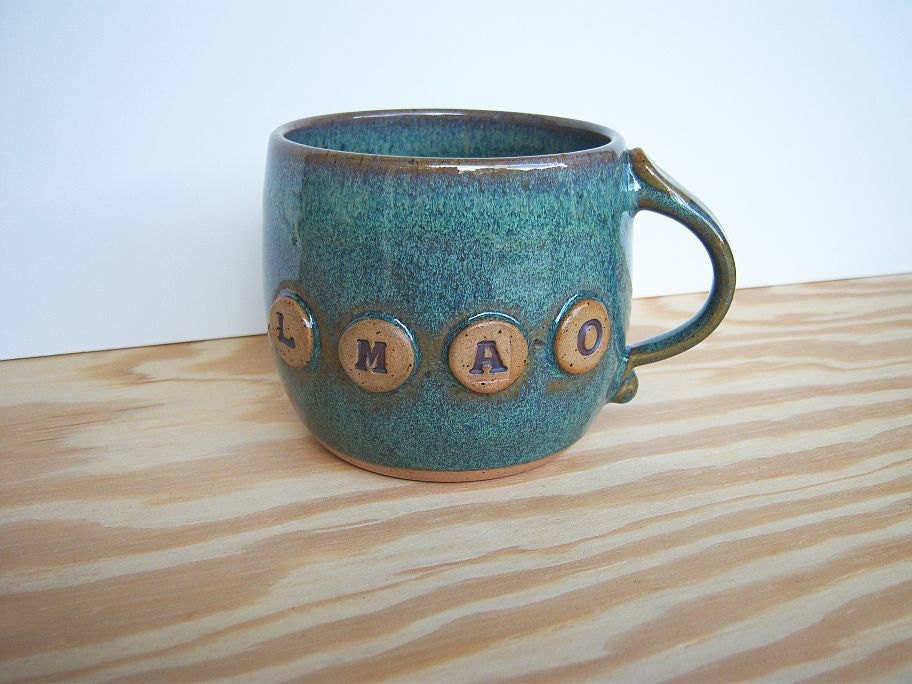 Ceramic Coffee Cup in Sea Mist Glaze - LMAO