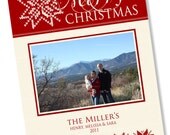 Printable Red Fair Isle Snowflake Photo Holiday Card Il_170x135