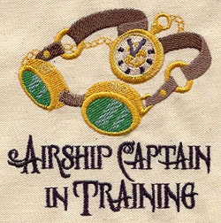 Steampunk Airship Captain in Training embroidered ONSIES