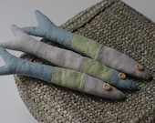 Ready to ship. 3 linen fishes