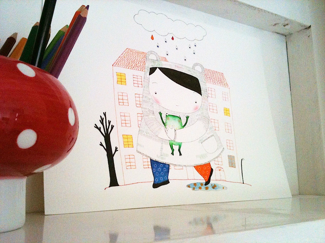 Children's room - Kawaii Illustration - Raindrops in Bergen