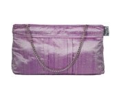 Elegant Bridal Clutch - Flex Frame Purse in Shimmer Lilac - Purple Silk