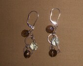 Aqua & Topaz Earrings in Sterling Silver