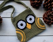 Crochet Pattern Owl Bag, with Wings and long Strap, Easy