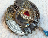 BLACK FRIDAY SALE Steampunk embellished "tears" pendant or pin