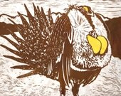 Sage Grouse - Original Linocut