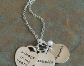 Custom Personalized Always in my Heart Two Name Mother's Necklace