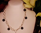 Black Pearl & Sterling Silver Choker