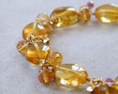 Citrine Bracelet, NOVEMBER BIRTHSTONE, 14k Gold Filled