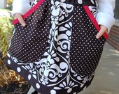 Holiday Christmas Red Black White Modern Girls Pocket Skirt Fall Winter 0-6 months thru 5  6 10 available