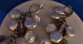 Cluster Freshwater Pearl & Topaz Earrings in Silver